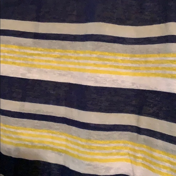 Gray blue yellow and white striped shark bite top - Picture 2 of 3